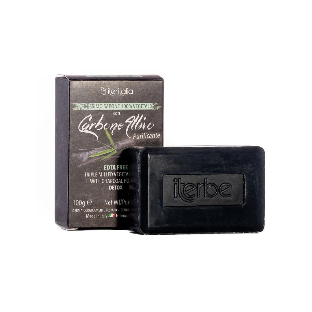 Iteritalia Talianske detoxikačné mydlo s čiernym uhlím EDTA FREE, 100 g