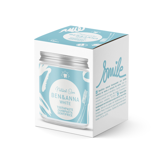 BEN&ANNA Zubná pasta v skle WHITE, 100 ml