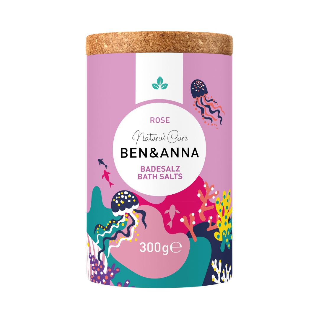 BEN&ANNA Soľ do kúpeľa Ruža, 300g