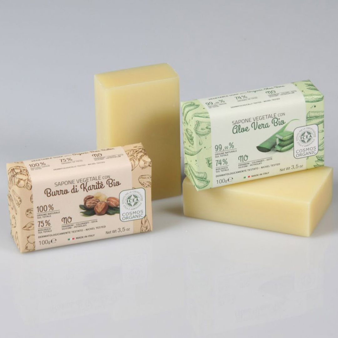 Iteritalia Certifikované prírodné rastlinné mydlo s BIO Aloe Vera, 100 g