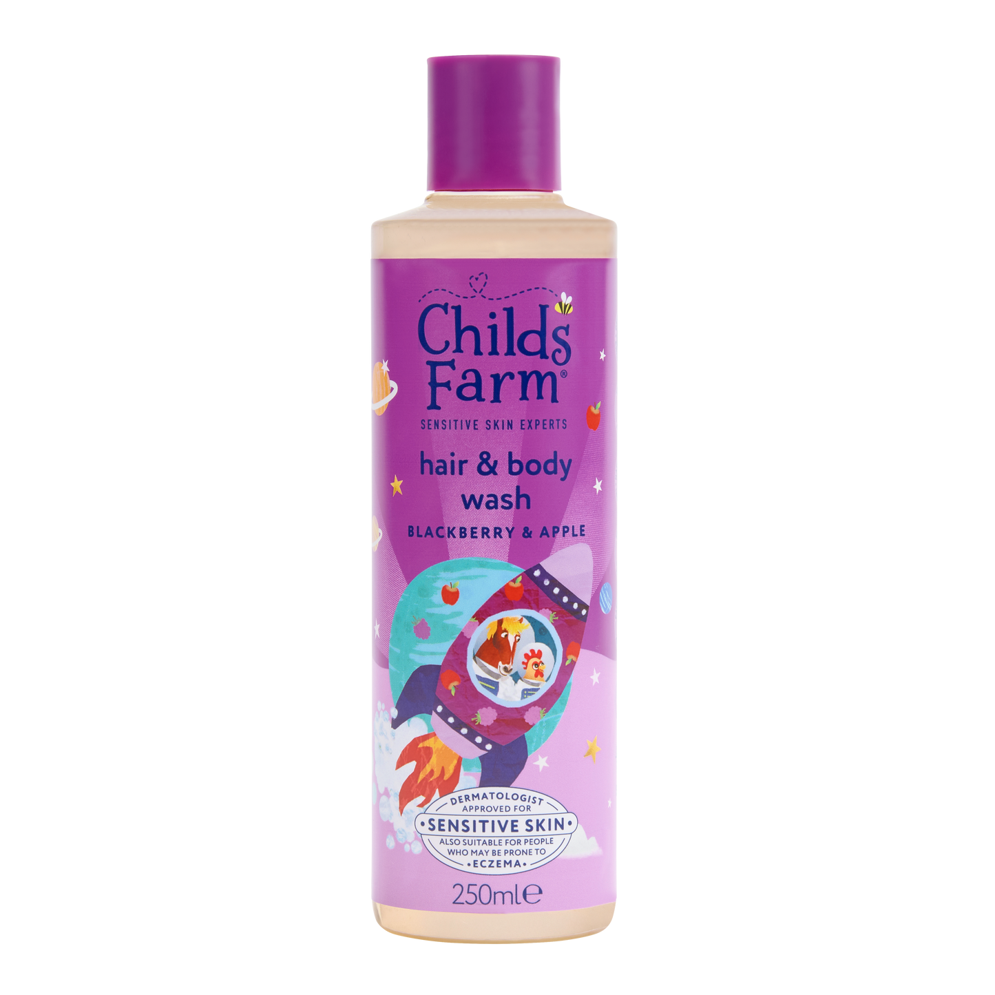 Childs Farm Umývacia emulzia na vlasy a telo černica a jablko, 250 ml