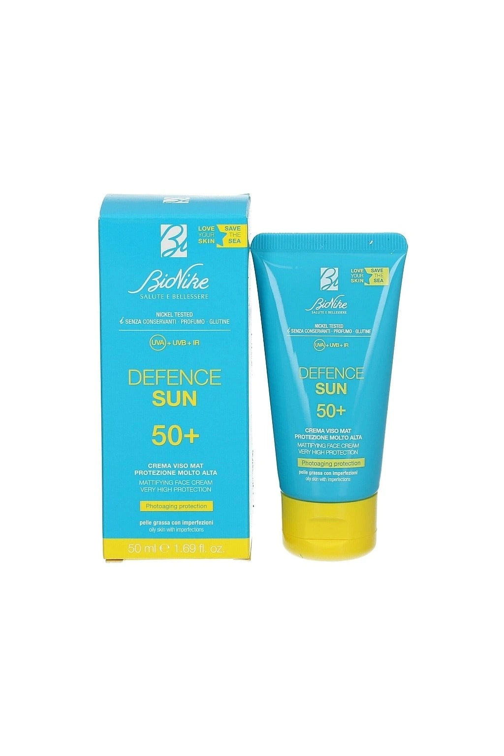 BioNike DEFENCE SUN 50+ Opaľovací krém na mastnú a nedokonalú pleť, 50 ml