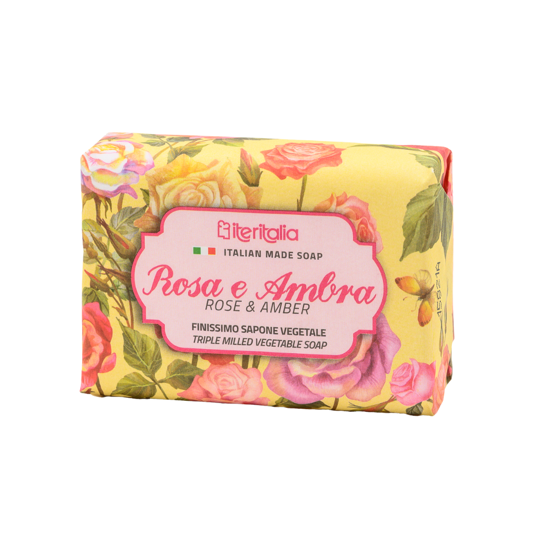 Iteritalia Talianske rastlinné mydlo Ruža a Jantár, 125 g