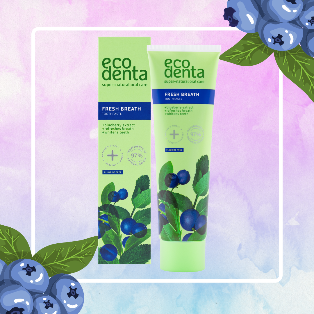 ECODENTA Zubná pasta na svieži dych s extraktom z čučoriedok, 100 ml