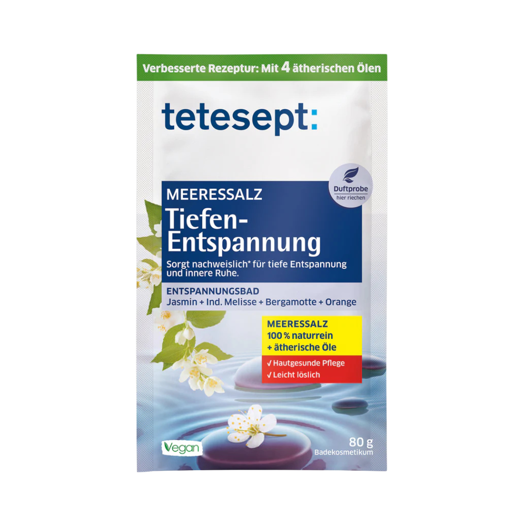 Tetesept Kúpeľová soľ Hlboké uvoľnenie, 80 g
