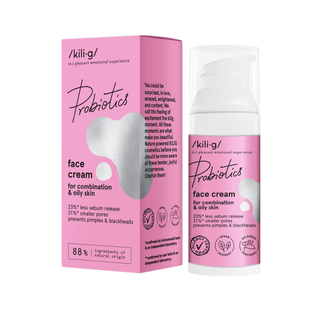 KILIG pleťový krém s probiotikami pre zmiešanú a mastnú pleť, 50 ml