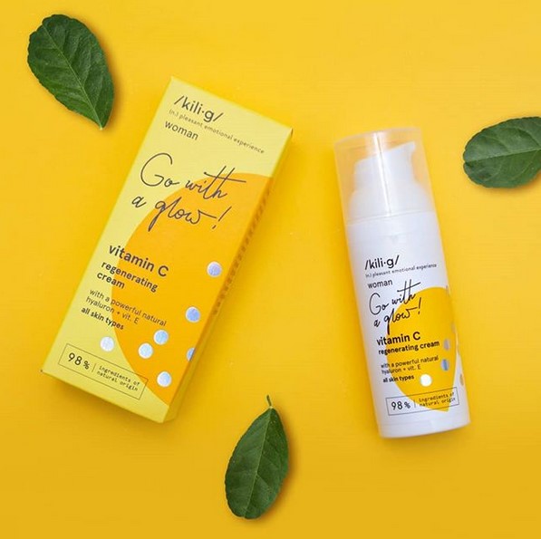 KILIG Regeneračný krém s vitamínom C, s kyselinou hyalurónovou a vitamínom E, 50 ml