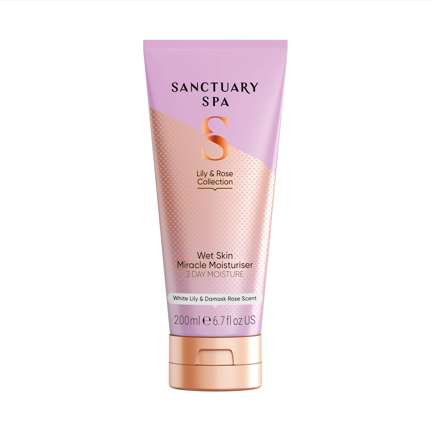 Sanctuary Spa Hydratačné telové mlieko na vlhkú pokožku ľalia a ruža, 200 ml