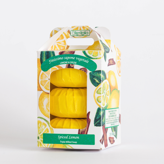 Iteritalia Taliansky Ovocný set mydiel Citrón + Korenie, 3x100 g