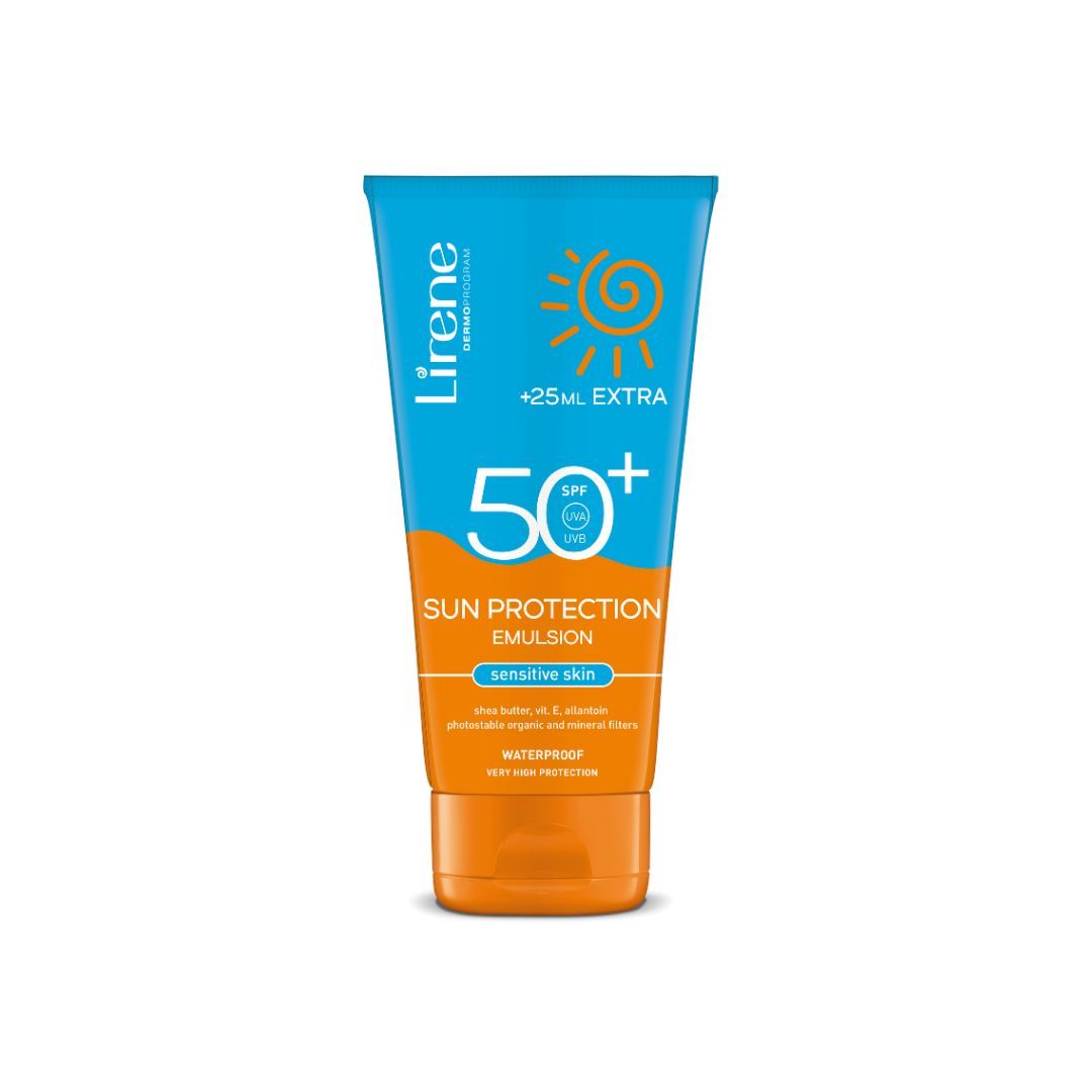 Lirene SC Hydratačná emulzia na opaľovanie SPF 50 pre citlivú pokožku 150 ml + 25ml extra (12/2025)