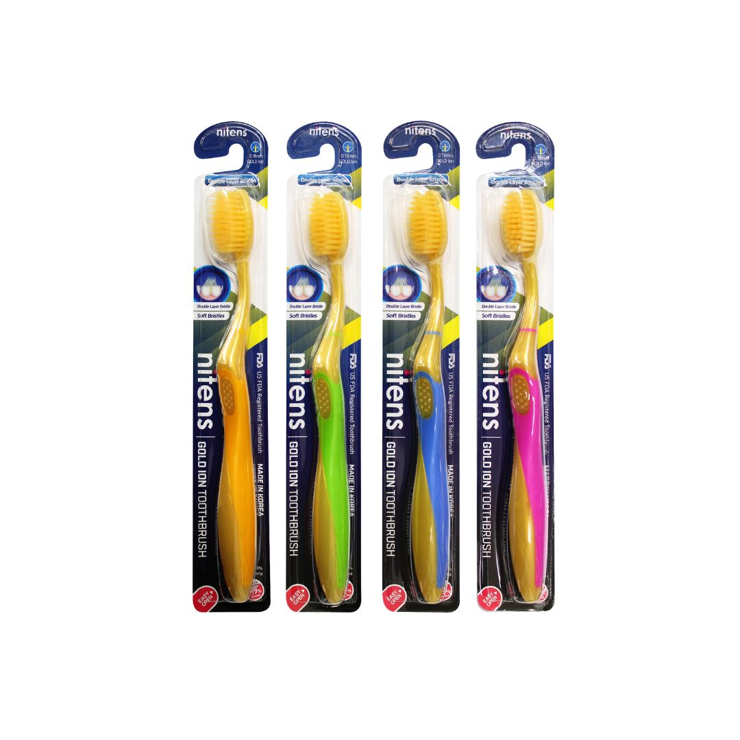 Zubná kefka s iónmi zlata