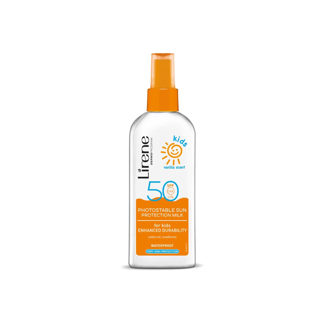 Lirene SC Detské opaľovacie telové mlieko v spreji s vanilkovou vôňou SPF 50 (, 150 ml