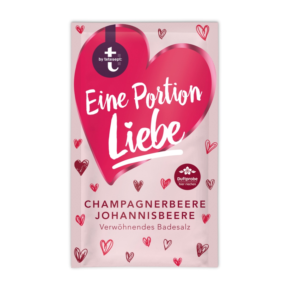 Tetesept Kúpeľová soľ Porcia Lásky, 60 g