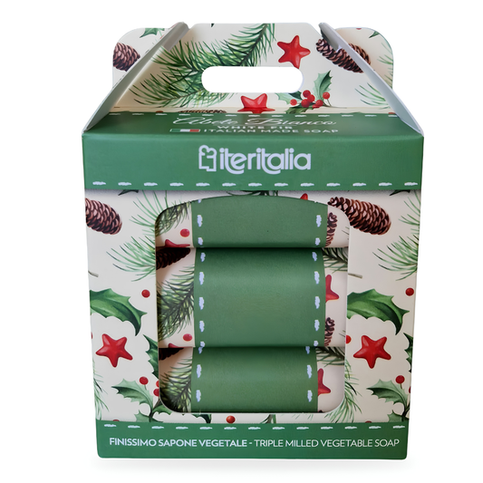 Iteritalia Darčekový set prírodných mydiel - Zimná jedľa, 3x125g