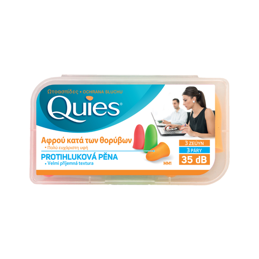 Quies Chrániče sluchu penové, 3 páry