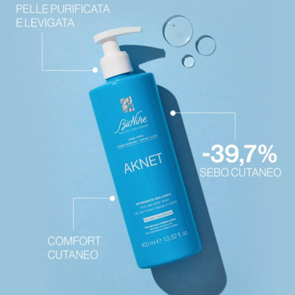 BioNike AKNET Čistiaci gél na tvár a telo, 400 ml