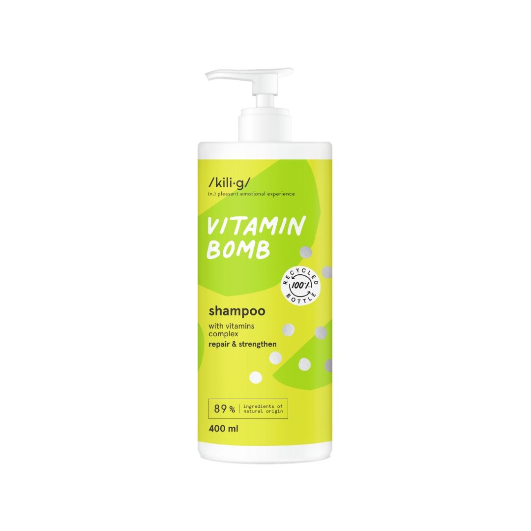 KILIG Posilňujúci šampón VITAMIN BOMB s vitamínovým komplexom, 400 ml