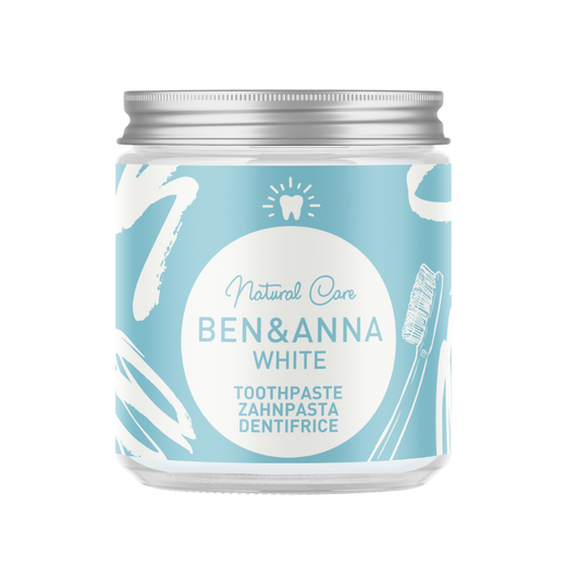 BEN&ANNA Zubná pasta v skle WHITE, 100 ml