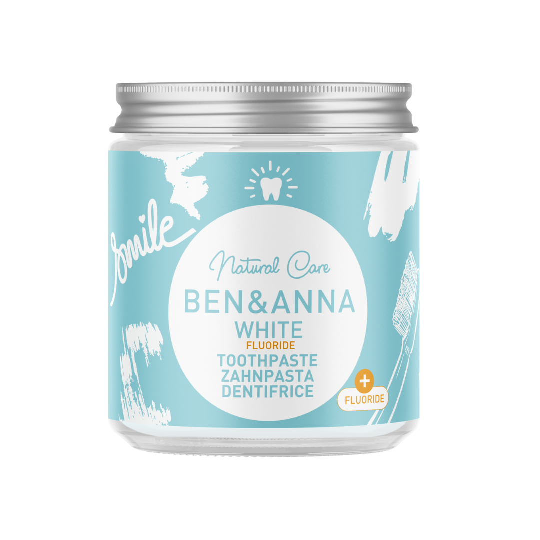 BEN&ANNA Zubná pasta v skle WHITE FLUORIDE, 100 ml