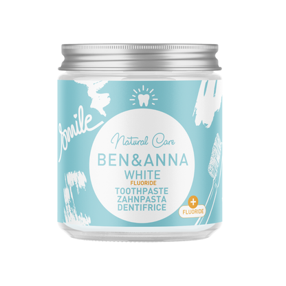 BEN&ANNA Zubná pasta v skle WHITE FLUORIDE, 100 ml