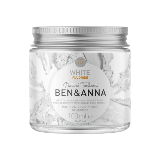 BEN&ANNA Zubná pasta v skle WHITE FLUORIDE, 100 ml