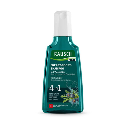 Rausch Energizujúci šampón pre mužov 4 v 1 s borievkou, 200 ml