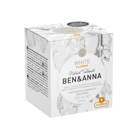 BEN&ANNA Zubná pasta v skle WHITE FLUORIDE, 100 ml