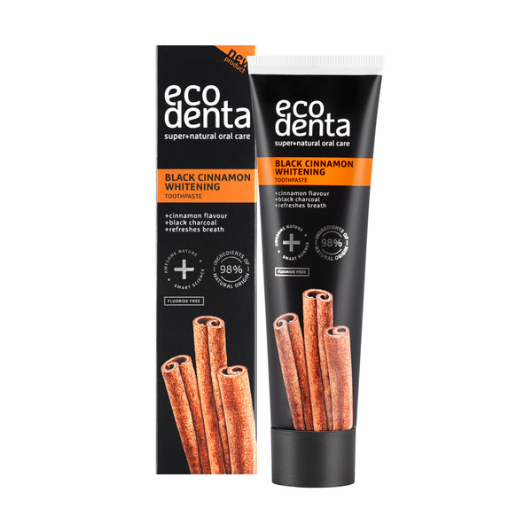 Čierna zubná pasta s príchuťou škorice