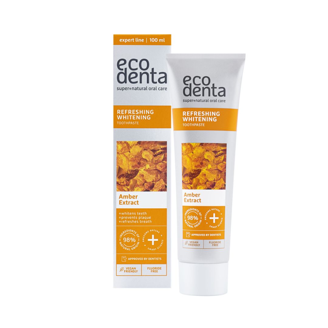 ECODENTA Osviežujúca bieliaca zubná pasta s extraktom z jantáru 100, ml