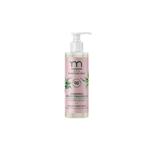 MARGARITA SENSITIVE SKIN Krémový čistiaci prípravok na tvár s bio brezovou šťavou a bylinnými extraktmi, 200 ml