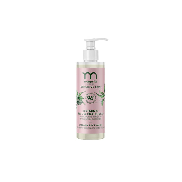 MARGARITA SENSITIVE SKIN Krémový čistiaci prípravok na tvár s bio brezovou šťavou a bylinnými extraktmi, 200 ml