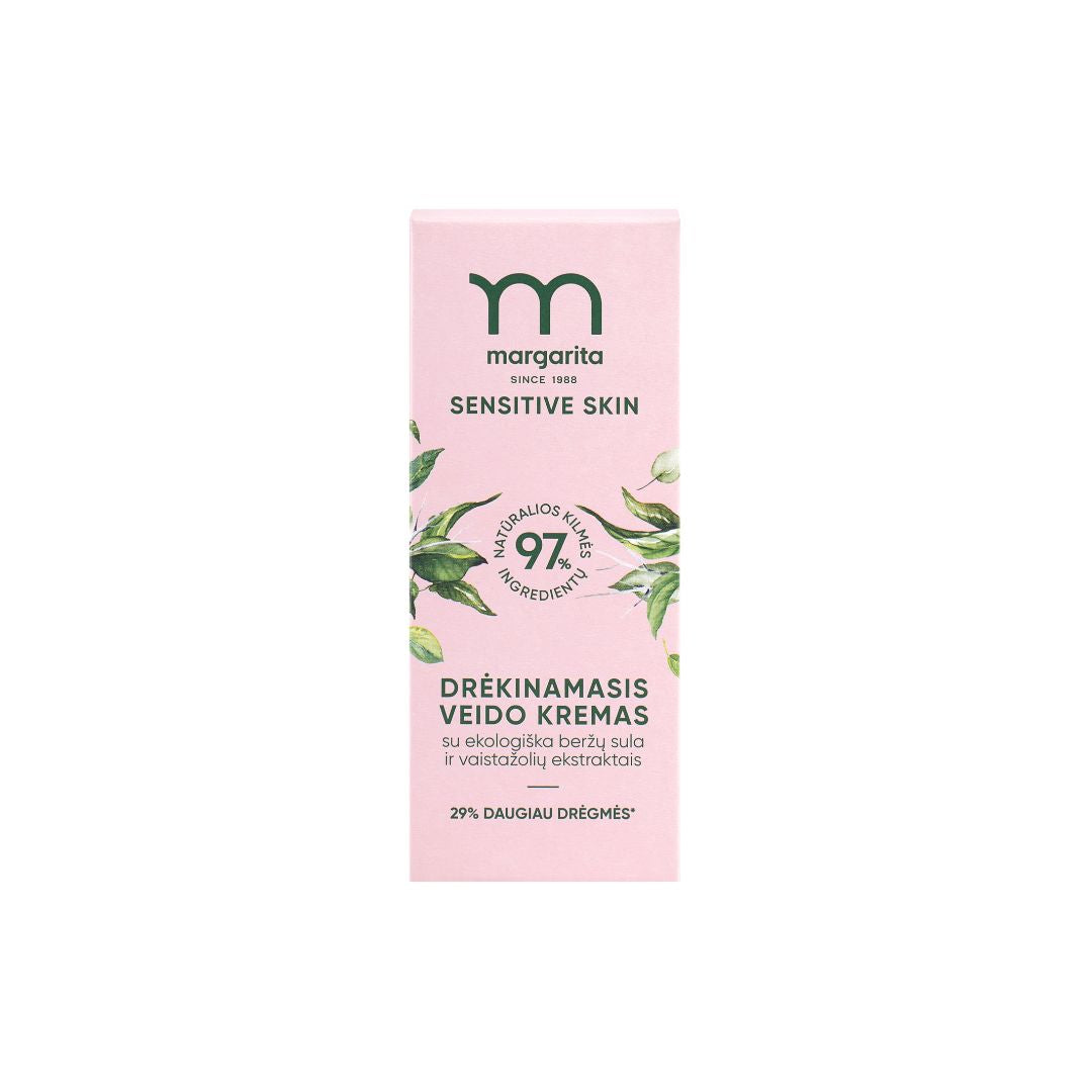 MARGARITA SENSITIVE SKIN Hydratačný krém na tvár s organickou brezovou šťavou a bylinnými výťažkami, 50ml