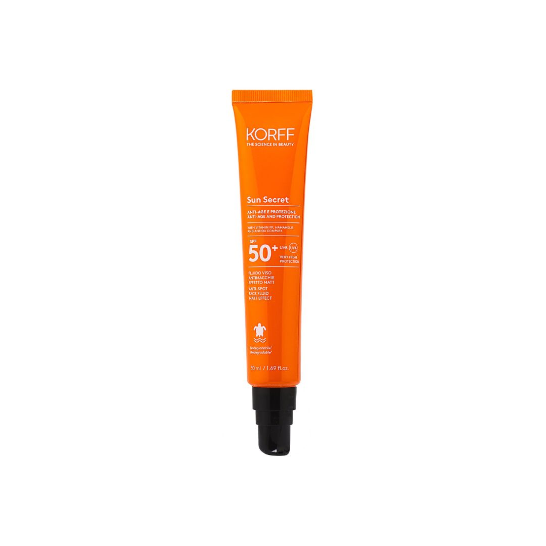 KORFF SUN SECRET ANTI SPOT FACE FLUID MATT EFFECT SPF 50+, 50 ml (opaľovací krém)