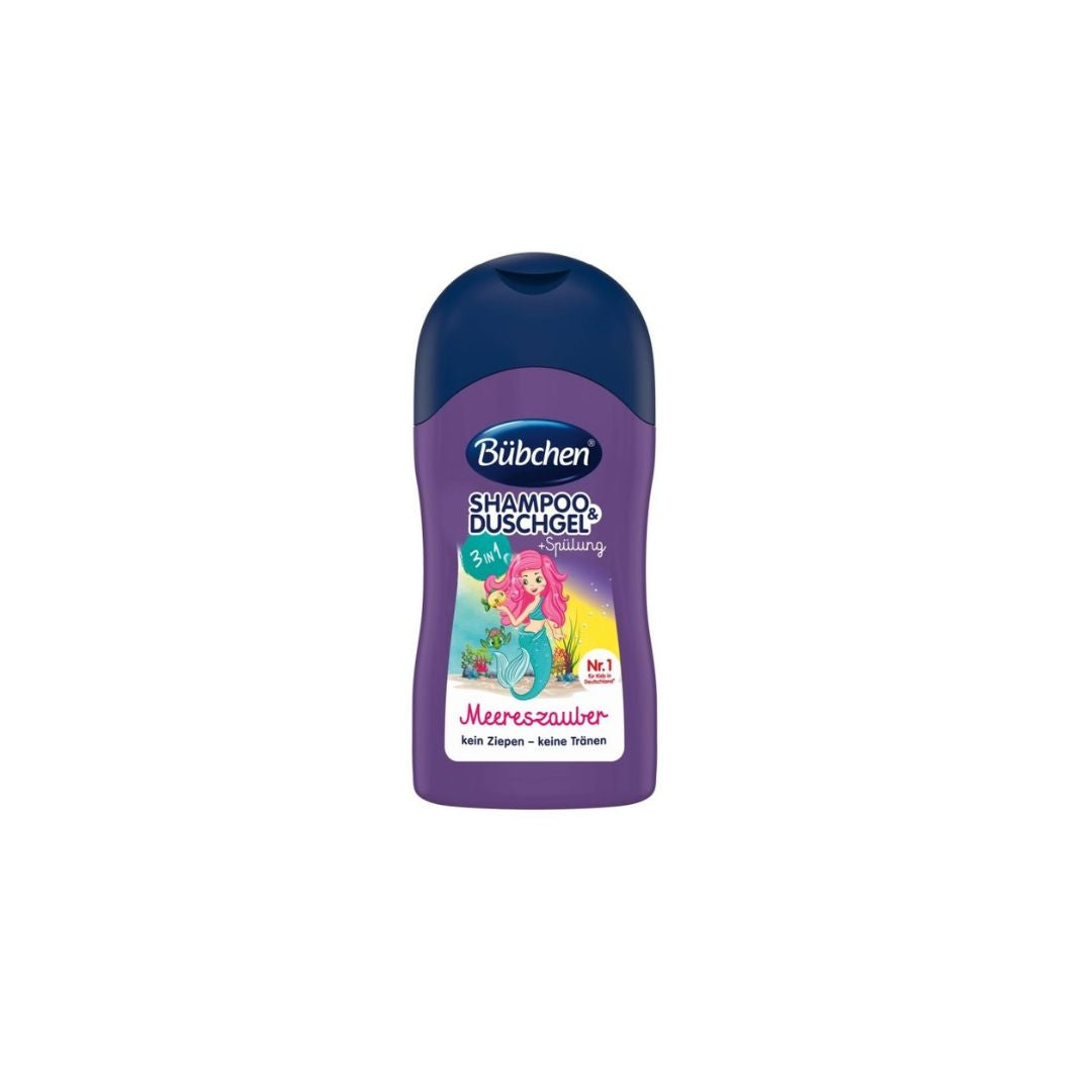 Bubchen Kids Šampón, Sprchový gél a Kondicionér 3v1 Malá morská víla, 50 ml