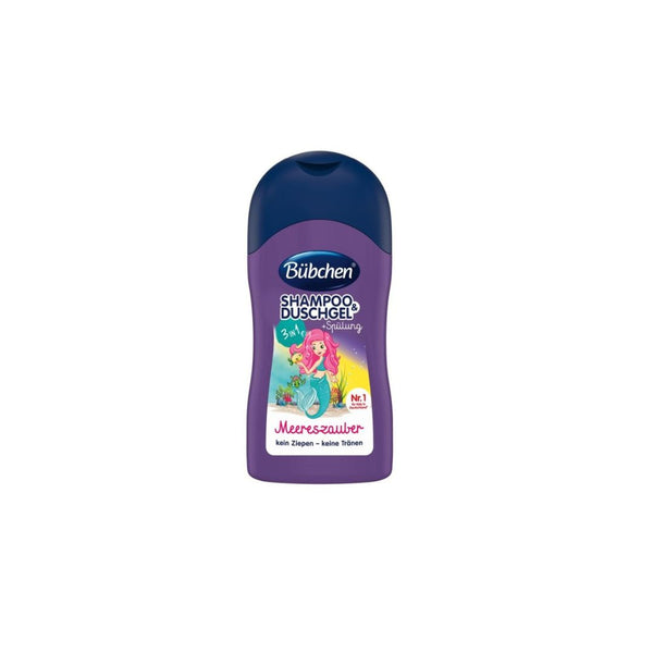 Bubchen Kids Šampón, Sprchový gél a Kondicionér 3v1 Malá morská víla, 50 ml