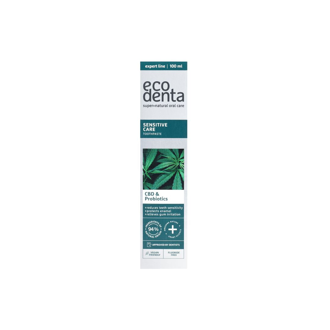 ECODENTA sensitive zubná pasta s CBD a probiotikami, 100 ml