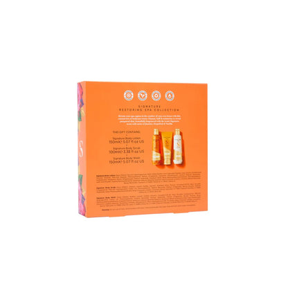 Sanctuary Spa Signature Restoring Spa Collection (Sprchový gél 150 ml, Telové mlieko 150 ml, Telový peeling 100 ml)
