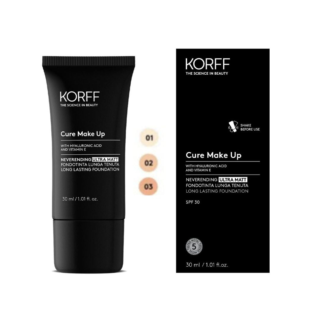 KORFF NEVERENDING Dlhotrvajúci zmatňujúci make up s SPF30, 30 ml
