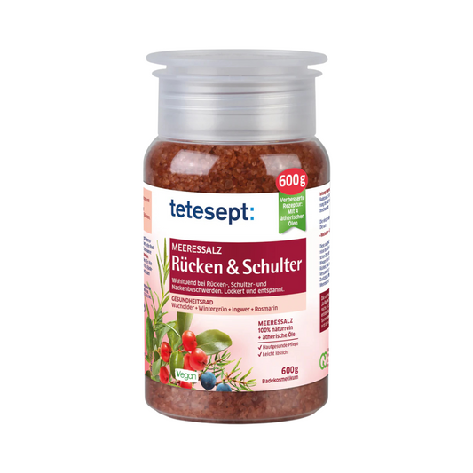 tetesept Kúpeľová soľ CHRBÁT a RAMENÁ, 600 gr