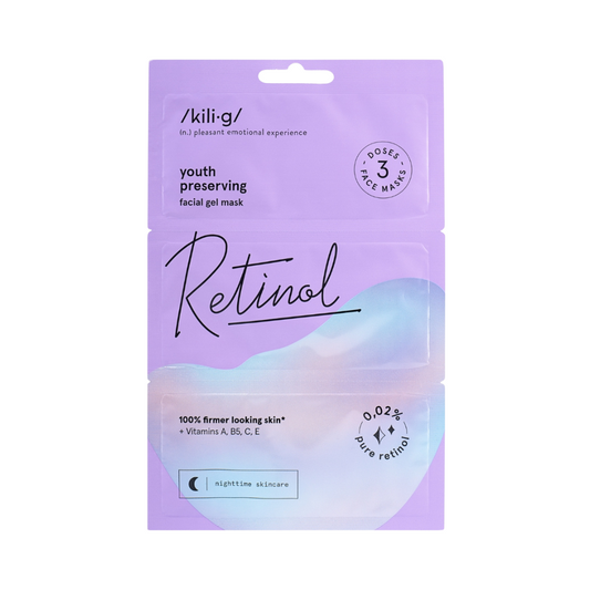 KILIG Set 3 gélových pleťových masiek s retinolom 3x7ml