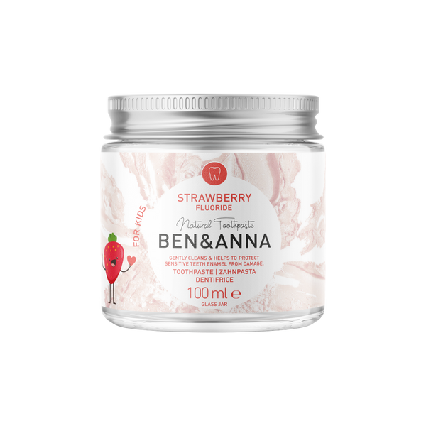 BEN&ANNA Zubná pasta detská STRAWBERRY + fluorid, 100 ml