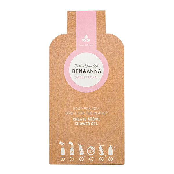 BEN&ANNA Sprchový gél v zrnách SWEET FLORAL, 2 × 20 g (=2 x 200ml)