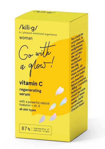 KILIG Regeneračné sérum s vitamínom C, s kyselinou hyalurónovou a vitamínom E, 30 ml