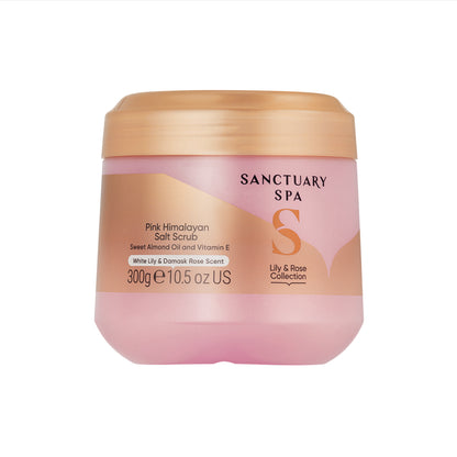 Sanctuary Spa Telový peeling s himalájskou soľou ľalia a ruža, 300 g