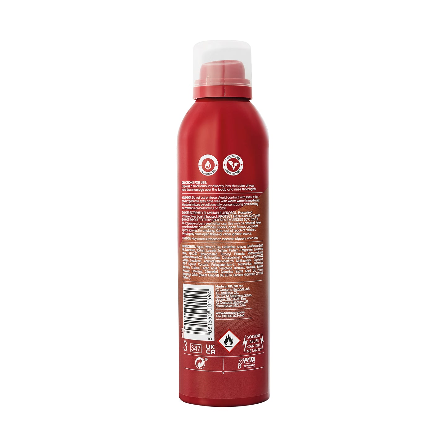 Sanctuary Spa Sprchovacia pena Ruby Oud s prírodnými olejmi 200 ml