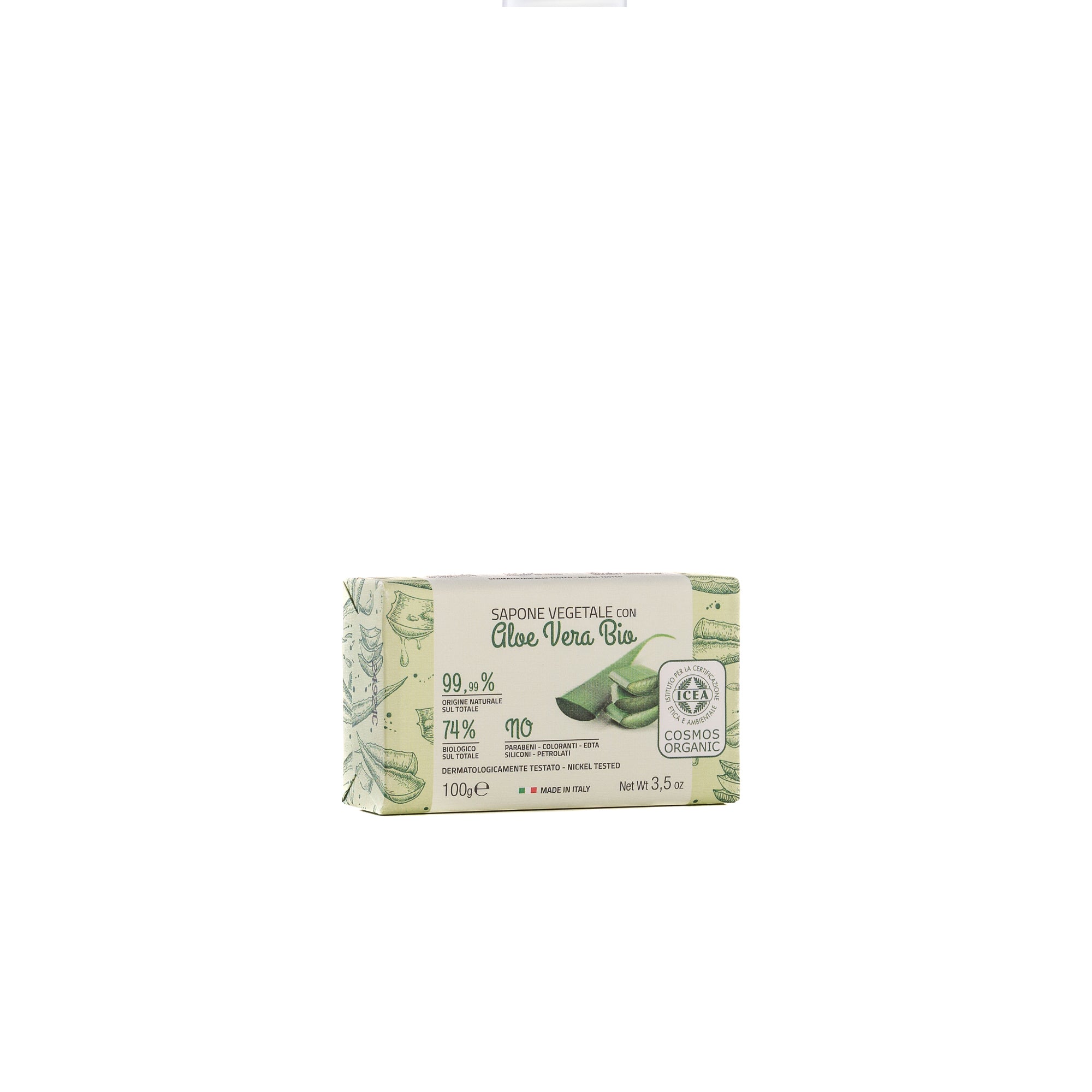 Certifikované prírodné rastlinné mydlo s BIO Aloe Vera, 100 g