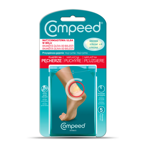 COMPEED Náplasti na pľuzgiere-stredná veľkosť, 5 ks