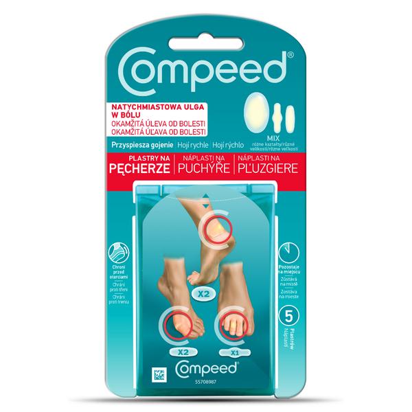 COMPEED Náplasti na pľuzgiere-mix veľkostí, 5 ks