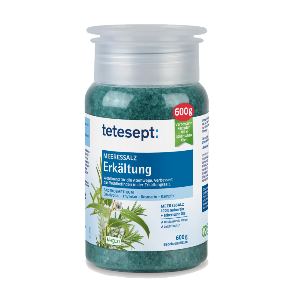 Tetesept Kúpeľová soľ Nachladnutie, 600 g