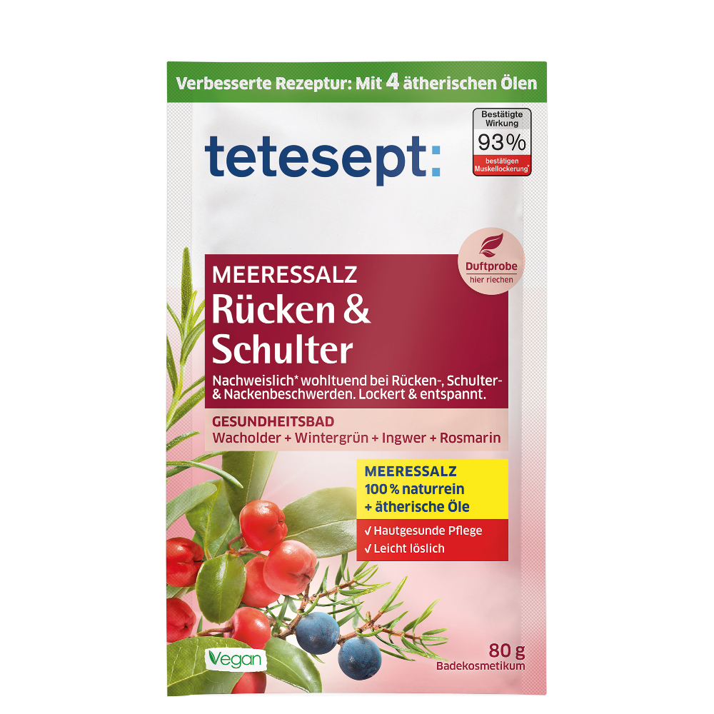 Tetesept Kúpeľová soľ Chrbát a Ramená, 80 g